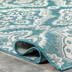 Leslie Green Floral Trellis Outdoor Rug, 5X8-Kirkland's Home Best Sale