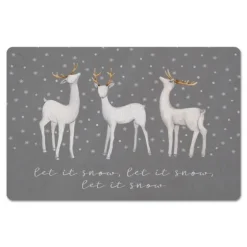 Let It Snow Reindeer Christmas Floor Mat-Kirkland's Home Online