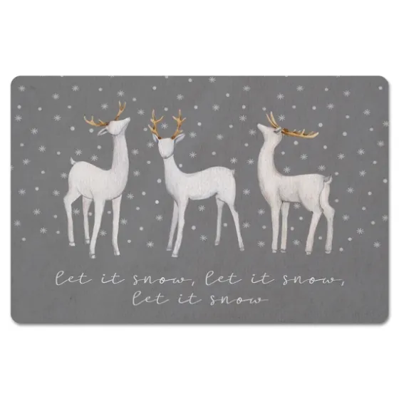 Let It Snow Reindeer Christmas Floor Mat-Kirkland's Home Online