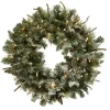 Liana Lightly Frosted Pine Pre-Lit Wreath, 30 In.-Kirkland's Home Fashion