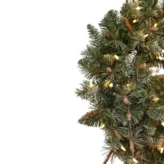 Liana Lightly Frosted Pine Pre-Lit Wreath, 30 In.-Kirkland's Home Fashion
