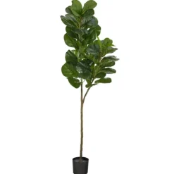 Lifelike Fiddle Leaf Fig In Black Planter, 4.5 Ft.-Kirkland's Home Cheap