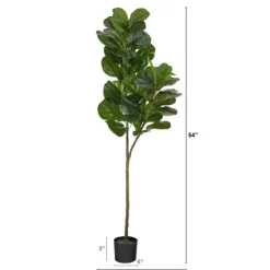 Lifelike Fiddle Leaf Fig In Black Planter, 4.5 Ft.-Kirkland's Home Cheap