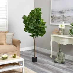 Lifelike Fiddle Leaf Fig In Nursery Planter, 6 Ft.-Kirkland's Home Store