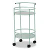Light Blue Round Metal Bar Cart-Kirkland's Home Online