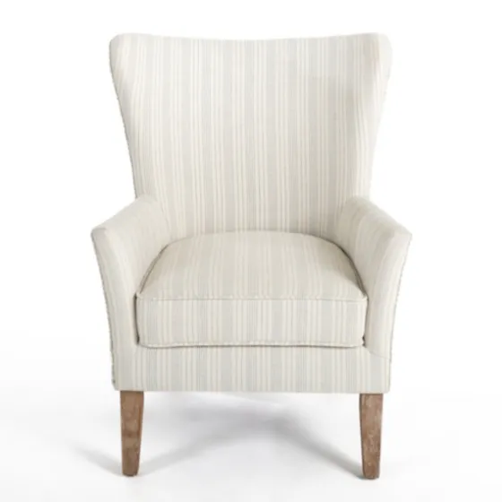 Light Blue Stripe Wingback Accent Chair-Kirkland's Home New