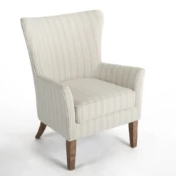 Light Blue Stripe Wingback Accent Chair-Kirkland's Home New