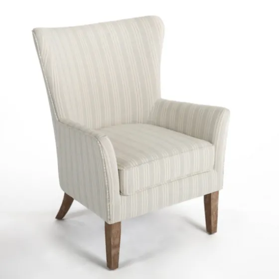 Light Blue Stripe Wingback Accent Chair-Kirkland's Home New