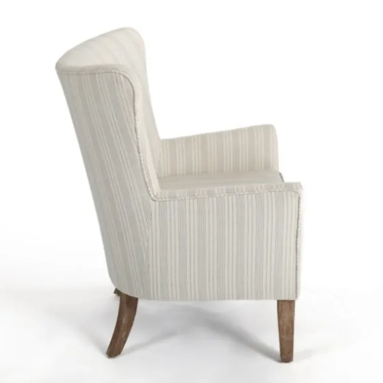Light Blue Stripe Wingback Accent Chair-Kirkland's Home New