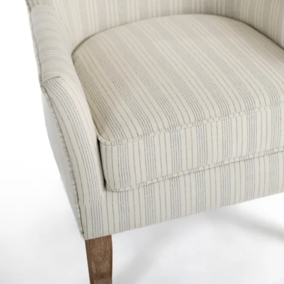 Light Blue Stripe Wingback Accent Chair-Kirkland's Home New