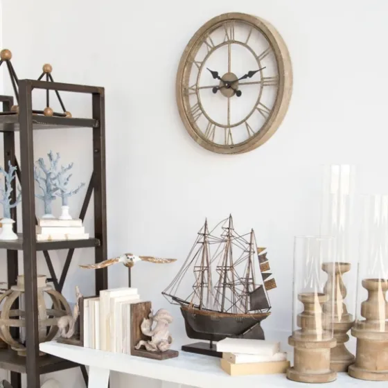 Light Brown Carved Wooden Clock-Kirkland's Home New