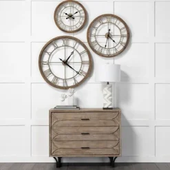 Light Brown Carved Wooden Clock-Kirkland's Home New