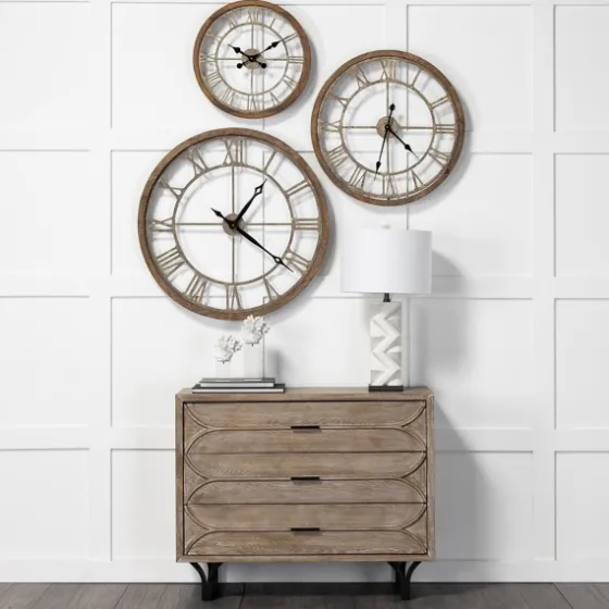 Light Brown Carved Wooden Clock-Kirkland's Home New