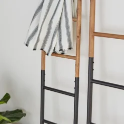 Light Brown Wood And Black Metal Ladders, Set Of 2-Kirkland's Home Fashion
