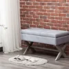 Light Button Tufted Storage Cross Leg Bench-Kirkland's Home Shop