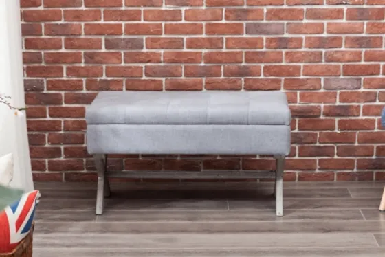 Light Button Tufted Storage Cross Leg Bench-Kirkland's Home Shop