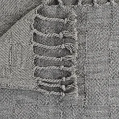 Light Checkered Weave Fringe Throw-Kirkland's Home Discount