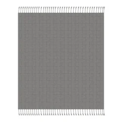 Light Checkered Weave Fringe Throw-Kirkland's Home Discount