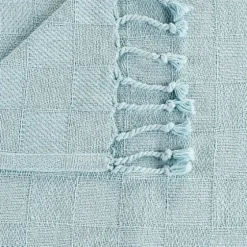Light Checkered Weave Fringe Throw-Kirkland's Home New