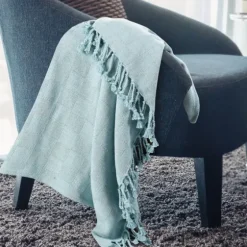 Light Checkered Weave Fringe Throw-Kirkland's Home New