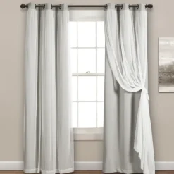 Light Curtain Panel Set With Overlay, 108 In.-Kirkland's Home Cheap