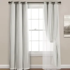 Light Curtain Panel Set With Overlay, 108 In.-Kirkland's Home Cheap