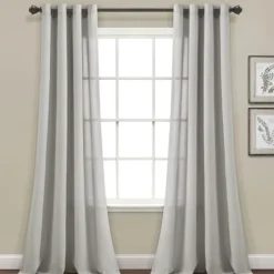 Light Faux Linen Curtain Panel Set, 84 In.-Kirkland's Home Shop