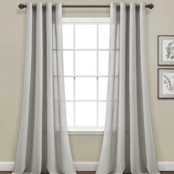 Light Faux Linen Curtain Panel Set, 84 In.-Kirkland's Home Shop