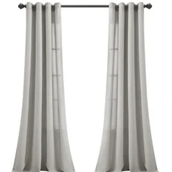 Light Faux Linen Curtain Panel Set, 84 In.-Kirkland's Home Shop