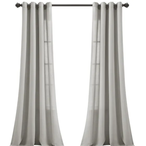 Light Faux Linen Curtain Panel Set, 84 In.-Kirkland's Home Shop