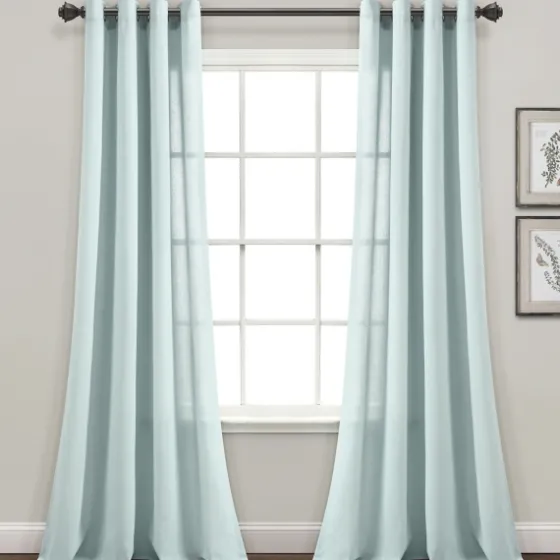 Light Faux Linen Curtain Panel Set, 84 In.-Kirkland's Home Flash Sale