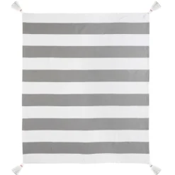 Light Gray Cabana Stripe Tassel Throw-Kirkland's Home Best Sale