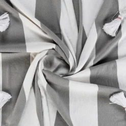 Light Gray Cabana Stripe Tassel Throw-Kirkland's Home Best Sale