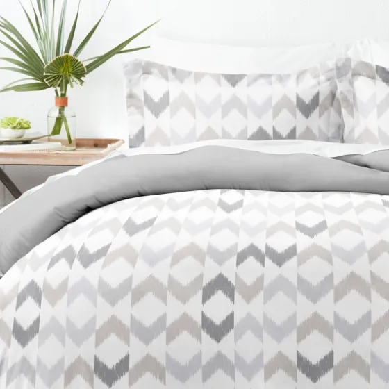 Light Gray Chevron 3-Pc. King Duvet Cover Set-Kirkland's Home Fashion