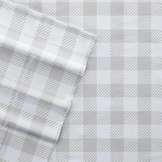 Light Gray Country Plaid 4-Pc. King Bed Sheet Set-Kirkland's Home Shop