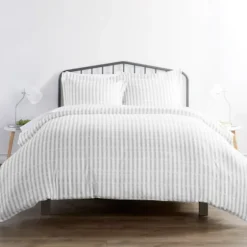 Light Gray Stripes 3-Pc. Queen Duvet Cover Set-Kirkland's Home Cheap