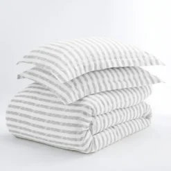 Light Gray Stripes 3-Pc. Queen Duvet Cover Set-Kirkland's Home Cheap