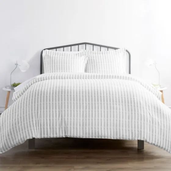 Light Gray Stripes 3-Pc. Twin Duvet Cover Set-Kirkland's Home Outlet