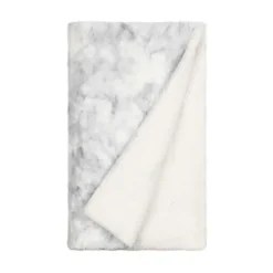 Light Gray Tie Dye Faux Fur Throw-Kirkland's Home Sale