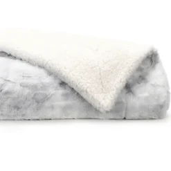 Light Gray Tie Dye Faux Fur Throw-Kirkland's Home Sale