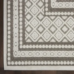 Light Gray Tile Motif Outdoor Area Rug, 5X7-Kirkland's Home Flash Sale