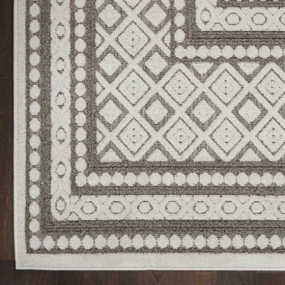 Light Gray Tile Motif Outdoor Area Rug, 5X7-Kirkland's Home Flash Sale