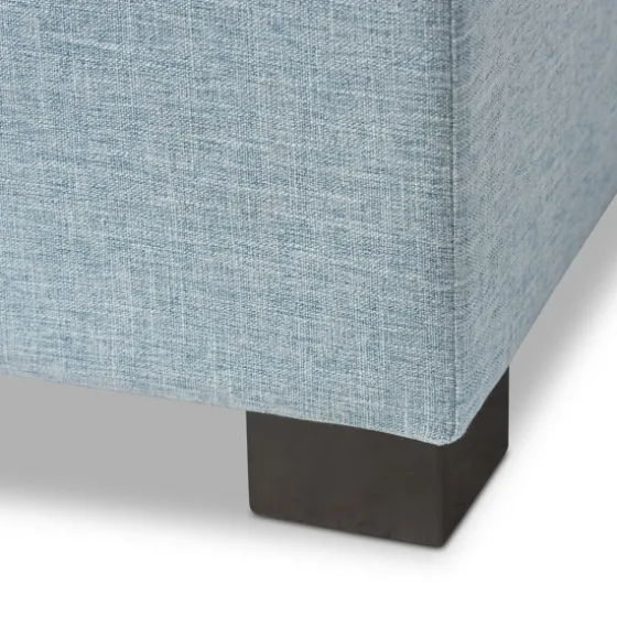 Light Grid Tufted Upholstered Ottoman-Kirkland's Home Outlet