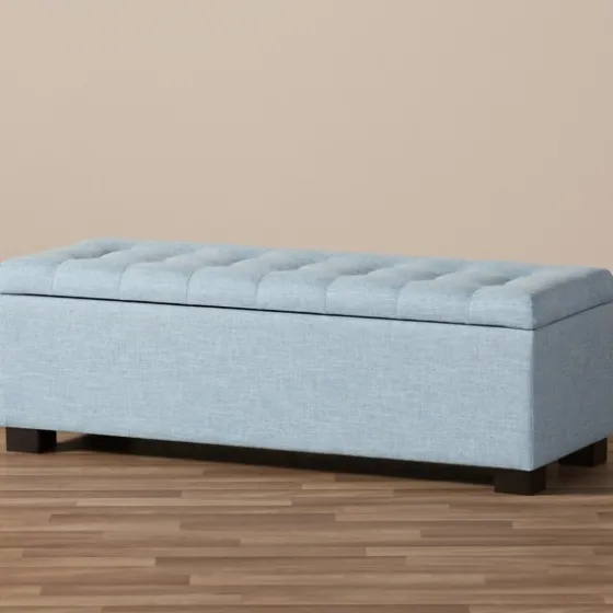 Light Grid Tufted Upholstered Ottoman-Kirkland's Home Outlet