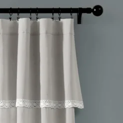 Light Linen Lace Curtain Panel Set, 84 In.-Kirkland's Home Discount