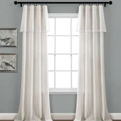 Light Linen Lace Curtain Panel Set, 84 In.-Kirkland's Home Sale