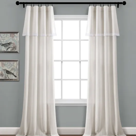 Light Linen Lace Curtain Panel Set, 84 In.-Kirkland's Home Sale