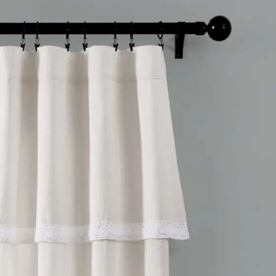 Light Linen Lace Curtain Panel Set, 84 In.-Kirkland's Home Sale