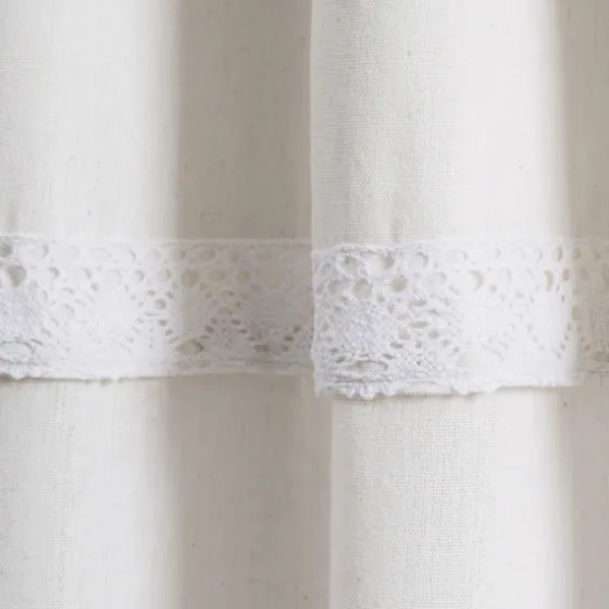 Light Linen Lace Curtain Panel Set, 84 In.-Kirkland's Home Sale