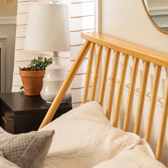 Light Oak Modern Spindle Wooden Queen Bed-Kirkland's Home Outlet